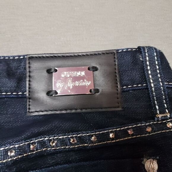 Guess By Marciano Skinny Jean Dark Wash Denim Cropped - Picture 10 of 16